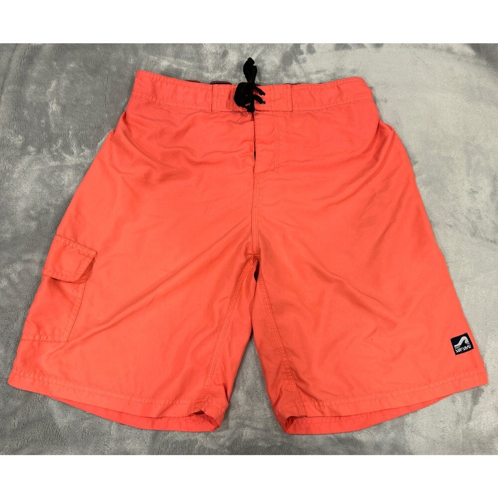 Surf Style Swim Trunks Mens Sz LARGE Board Shorts Mesh Lined Drawstring Salmon